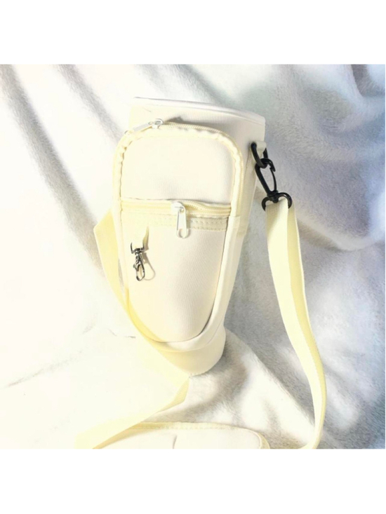 Other Handbags - image shows a cream-colored, water-resistant neoprene water bottle carrier bag f